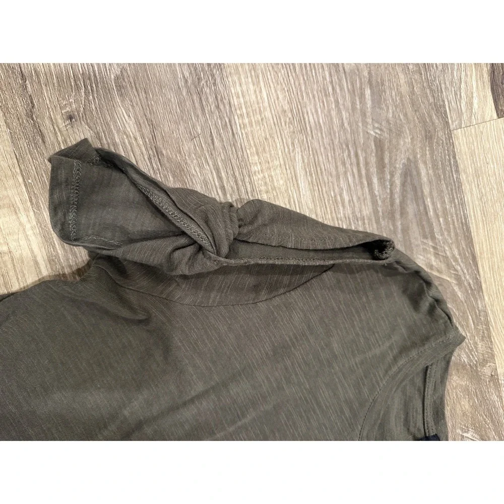 Sanctuary Olive Green Ruched Sleeve‎ Pocket Tunic Dress Womens Size Large
